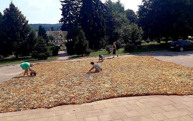 У Ржищеві волонтери сплели величезну маскувальну сітку: можливо, рекордну