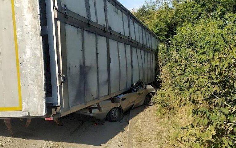 Смертельна аварія на Білоцерківщині: перекинулась фура з тваринами